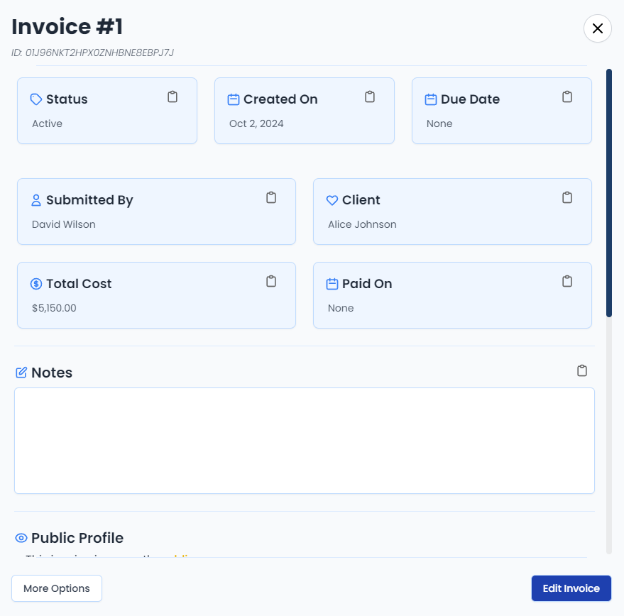 Invoicing Dashboard